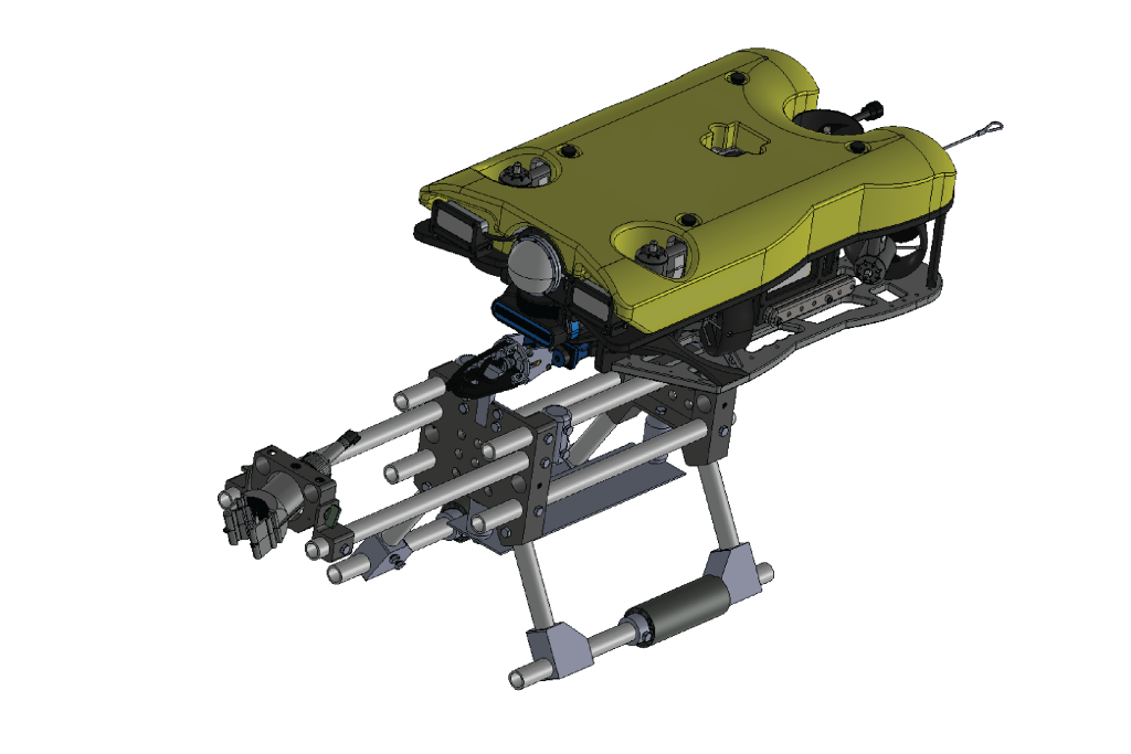 Technical drawing of an ROV equipped with Alford REDS and Rebar Cutters