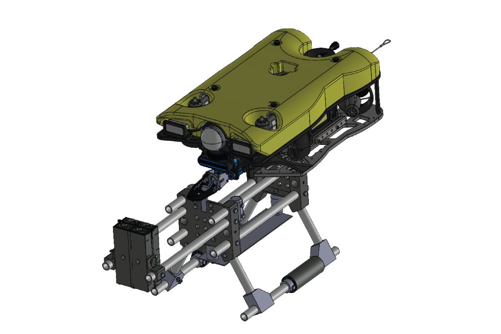 Technical drawing of an ROV equipped with Alford REDS and Universal Demolition Block