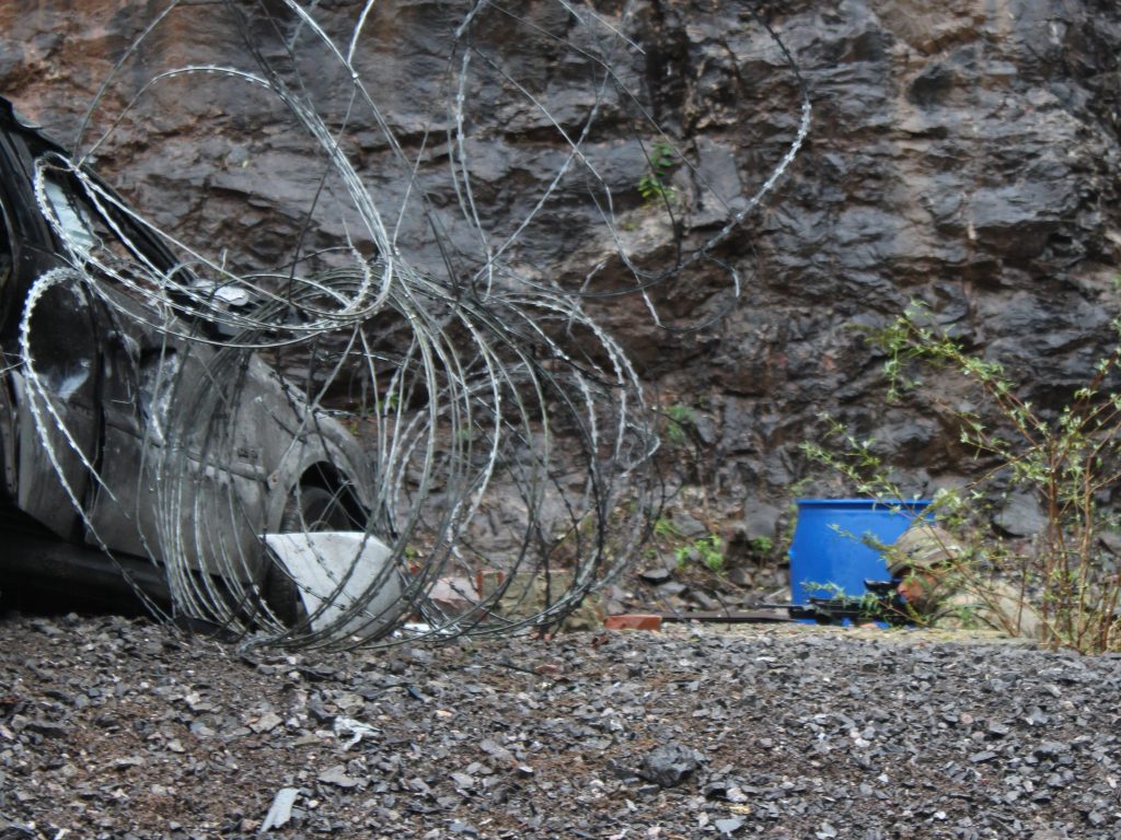 A razor wire obstruction cleared by Alford Bangalore Blade