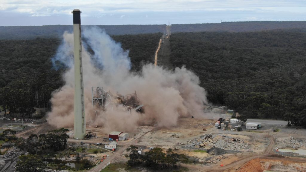 Anglesea power station successfully bought down by Alford Explosive Demolitions