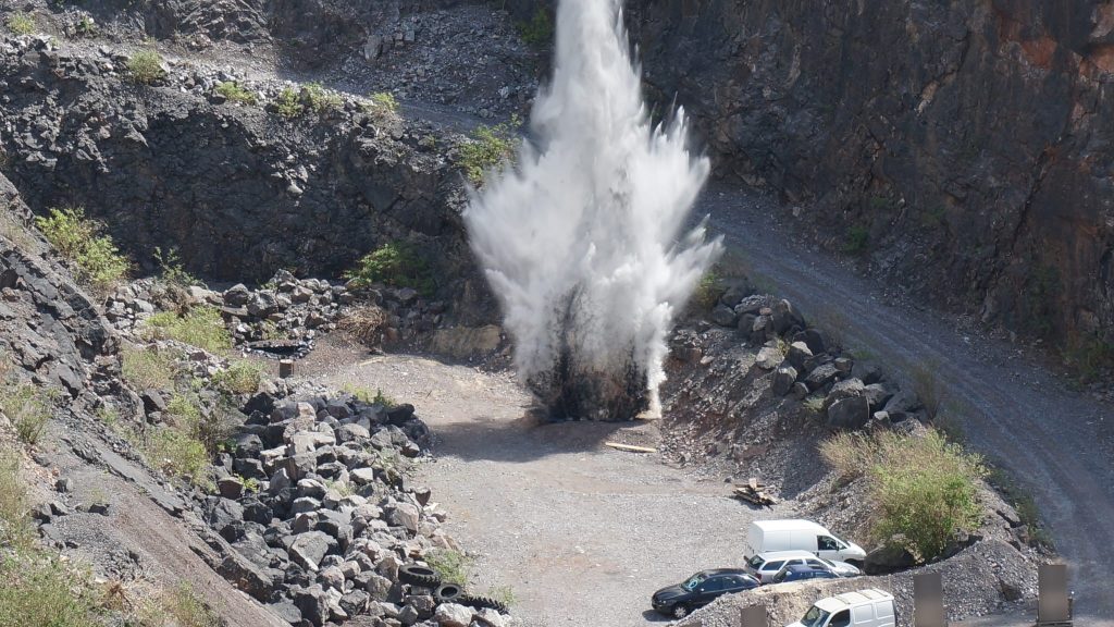 An explosion at Broadmead Range