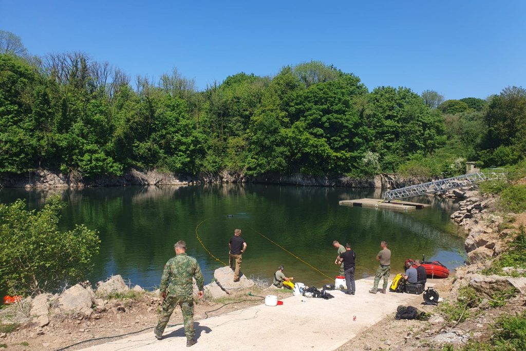 EOD operators training on the lake at Emborough Range