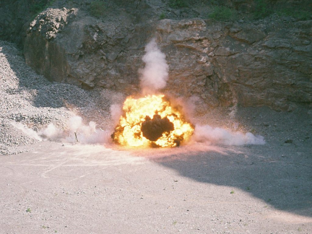 Explosive demolitions training at Broadmead Range