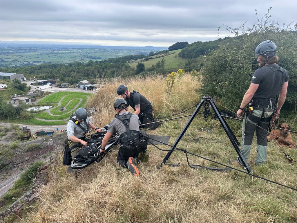 Technical rope rescue training at Broadmead Range